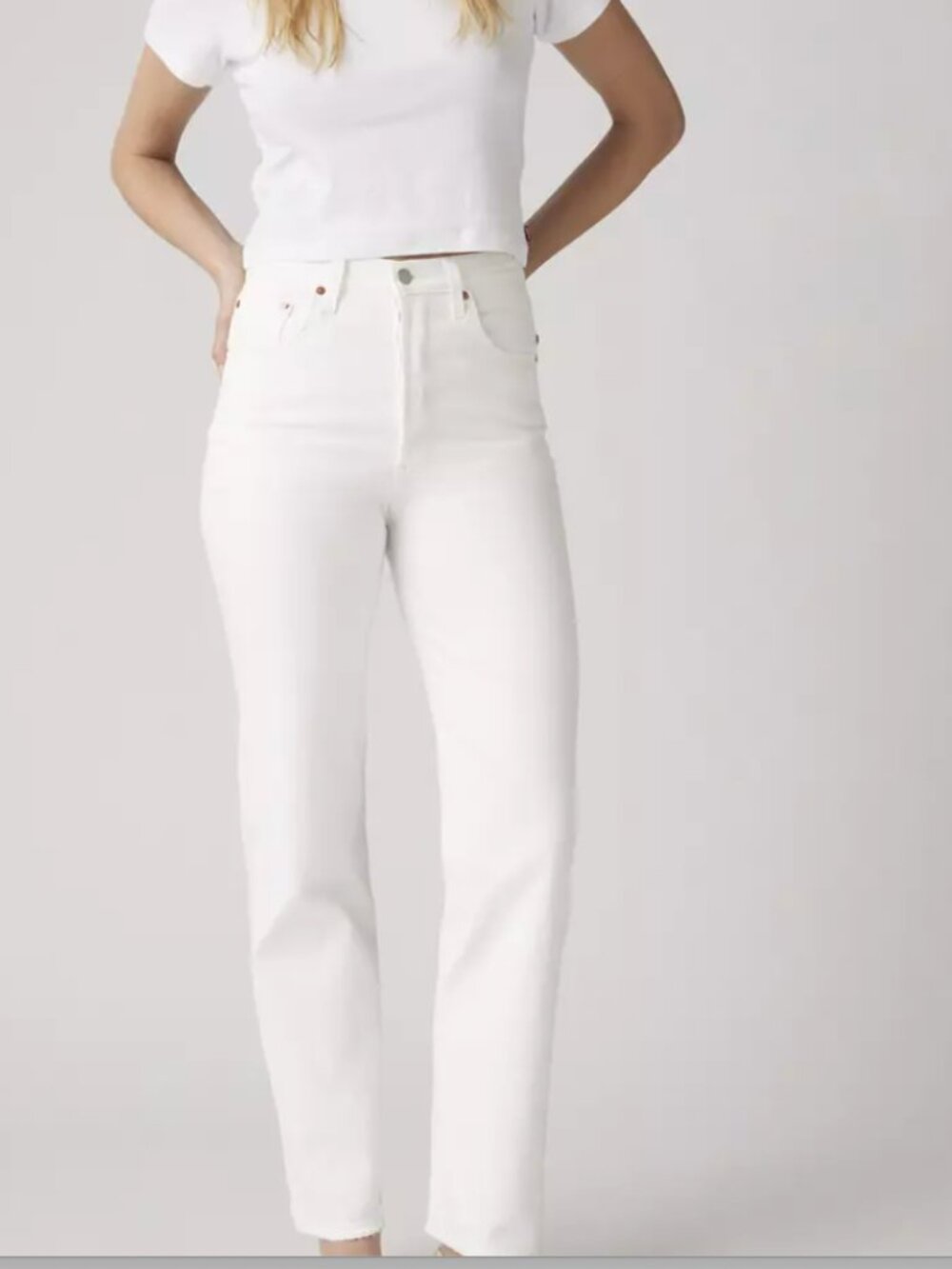 White Ribcage Straight jeans- size 27